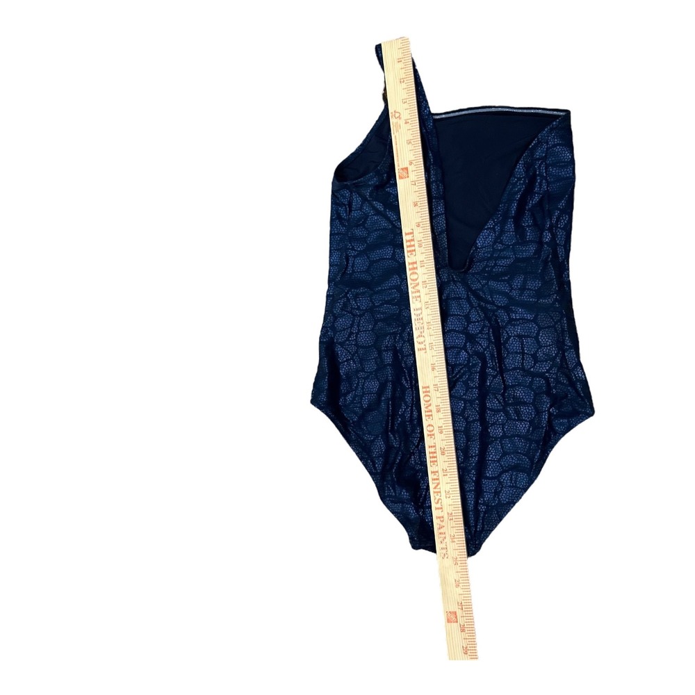 Vilebrequin Womens 6 Metallic Blue One Shoulder One Piece Swimsuit - Picture 4 of 10
